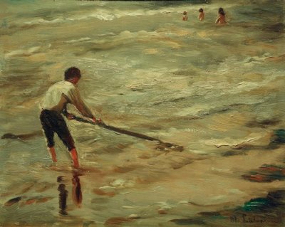 Muschelfischer – Graue See, Studie von Max Liebermann